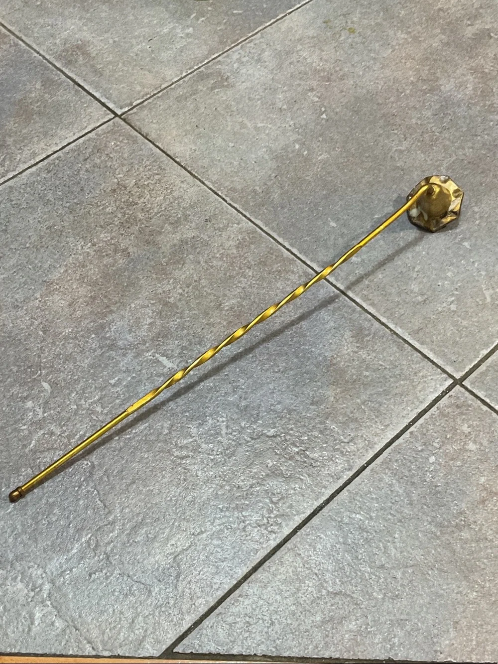 Brass-Tone Twisted Metal Candle Snuffer - Gold Finish